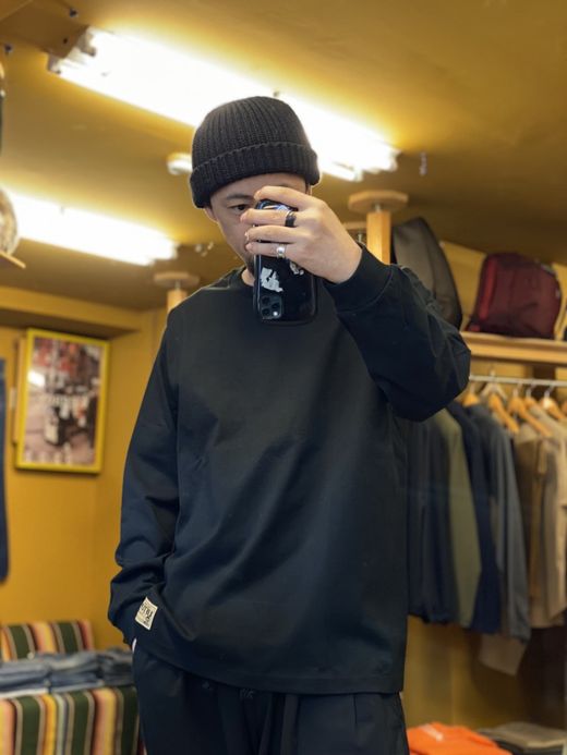 LIFT UP U.S MADE L/S CREW TEE / Black