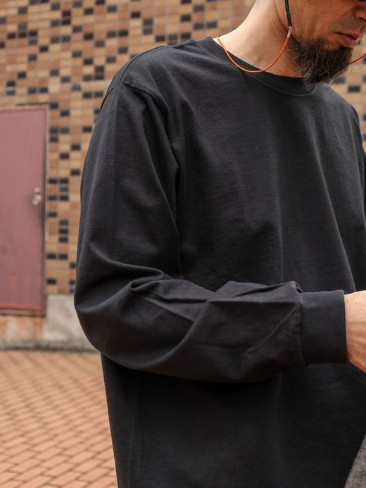 LIFT UP U.S MADE L/S CREW TEE / Black