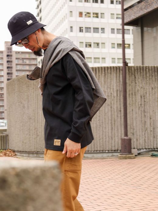 LIFT UP U.S MADE L/S CREW TEE / Black