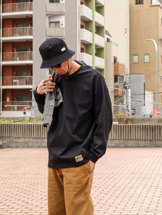 LIFT UP U.S MADE L/S CREW TEE / Black