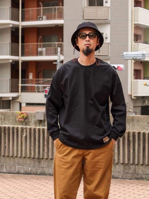 LIFT UP U.S MADE L/S CREW TEE / Black