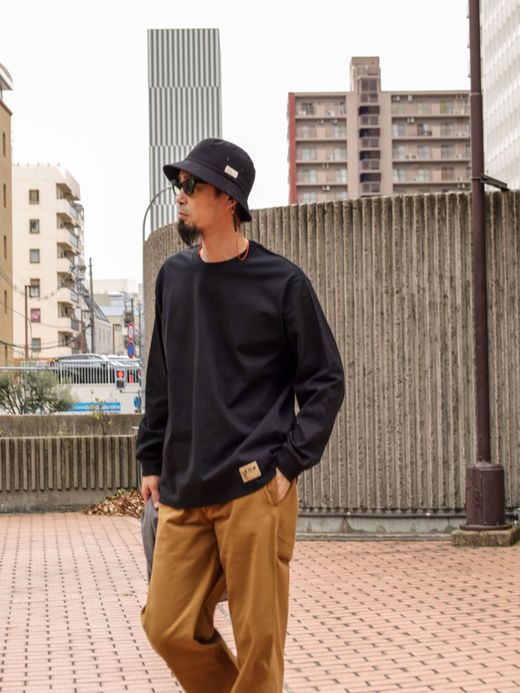 LIFT UP U.S MADE L/S CREW TEE / Black