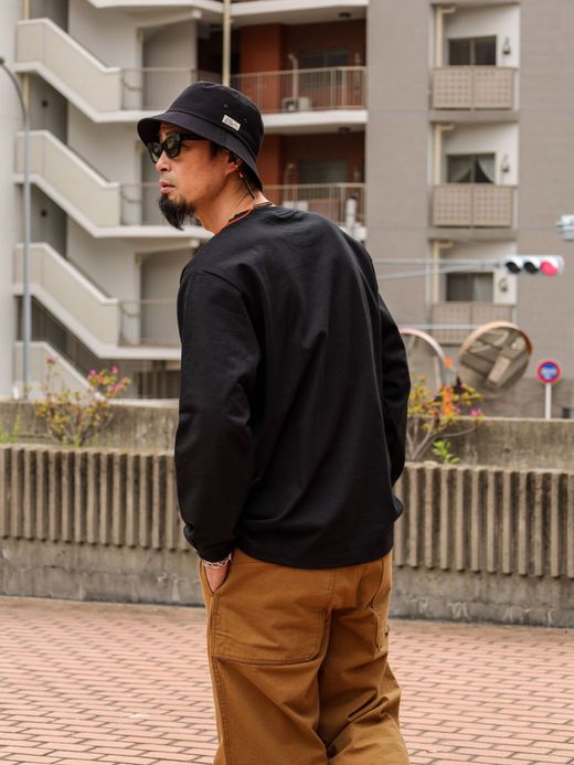 LIFT UP U.S MADE L/S CREW TEE / Black