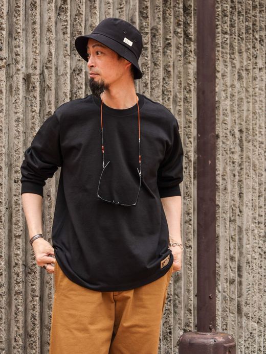 LIFT UP U.S MADE L/S CREW TEE / Black