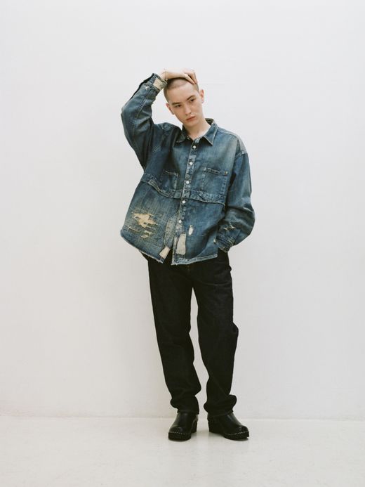 ANACHRONORM REMAKED ReSIZE WORK SHIRT / Indigo