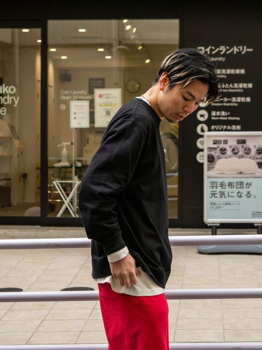 ROARK REVIVAL "LOGO" 9.3oz H/W L/S POCKET TEE / Black