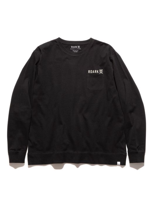 ROARK REVIVAL "LOGO" 9.3oz H/W L/S POCKET TEE / Black