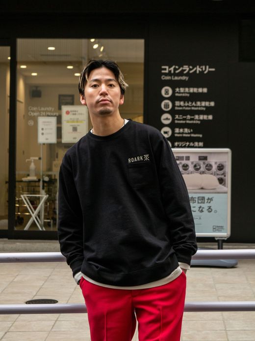 ROARK REVIVAL "LOGO" 9.3oz H/W L/S POCKET TEE / Black