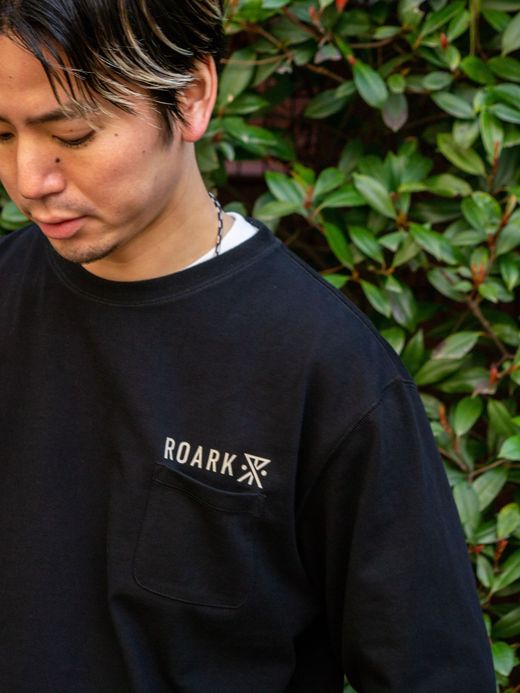 ROARK REVIVAL "LOGO" 9.3oz H/W L/S POCKET TEE / Black