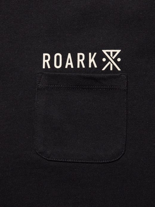ROARK REVIVAL "LOGO" 9.3oz H/W L/S POCKET TEE / Black