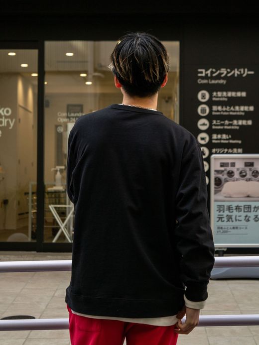 ROARK REVIVAL "LOGO" 9.3oz H/W L/S POCKET TEE / Black