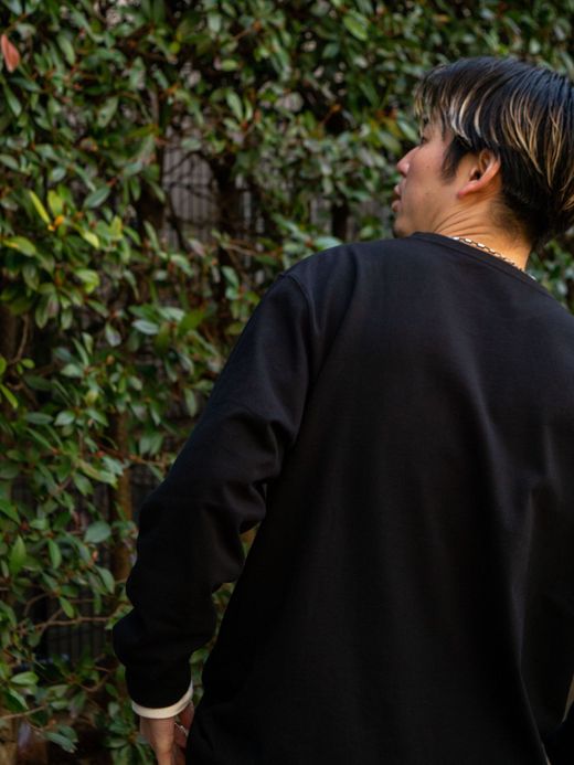 ROARK REVIVAL "LOGO" 9.3oz H/W L/S POCKET TEE / Black