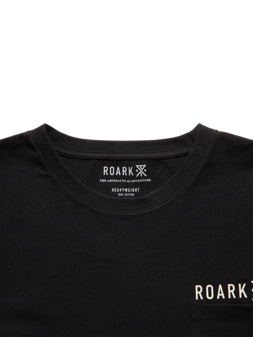 ROARK REVIVAL "LOGO" 9.3oz H/W L/S POCKET TEE / Black