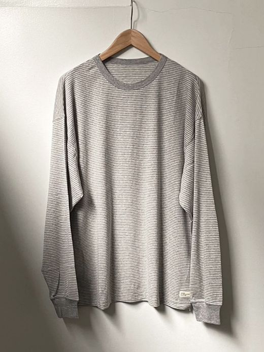 organicsta ORGANIC COTTON VERY SOFT BORDER LONG TEE / Heather gray