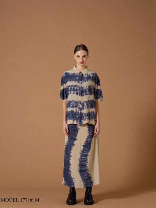 AMBERGLEAM TIEDYE SILK SKIRT / Beige