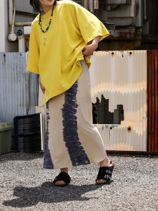 AMBERGLEAM TIEDYE SILK SKIRT / Beige