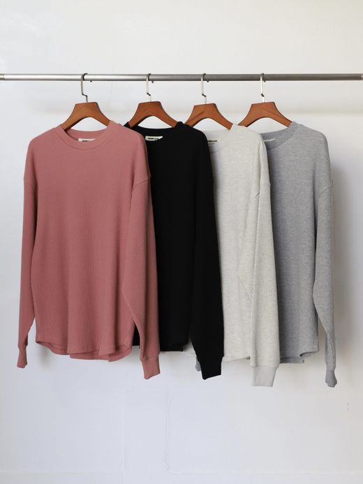 AMBERGLEAM COTTON WAFFLE LONG SLEEVE / 4colors