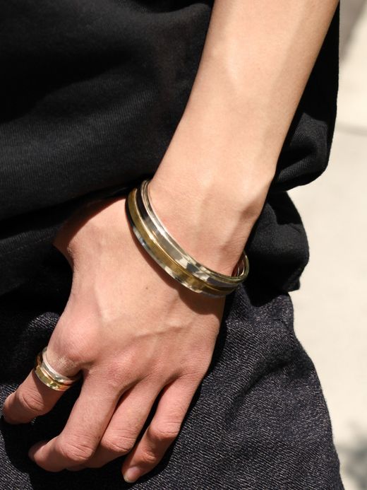 fulton UNEVEN BARS BANGLE / Silver × Brass