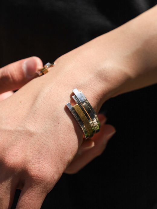 fulton UNEVEN BARS BANGLE / Silver × Brass