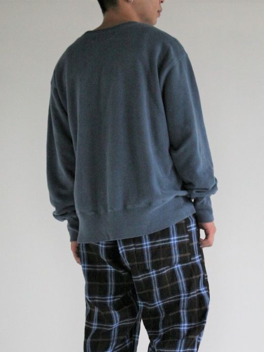 ANACHRONORM COLLEGE PRINT SIDE RIB SWEAT / Navy