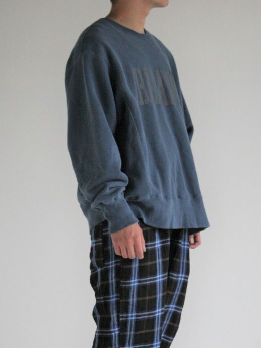 ANACHRONORM COLLEGE PRINT SIDE RIB SWEAT / Navy