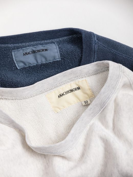 ANACHRONORM COLLEGE PRINT SIDE RIB SWEAT / Navy