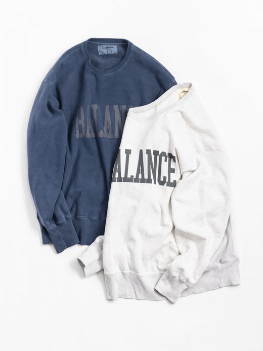 ANACHRONORM COLLEGE PRINT SIDE RIB SWEAT / Navy