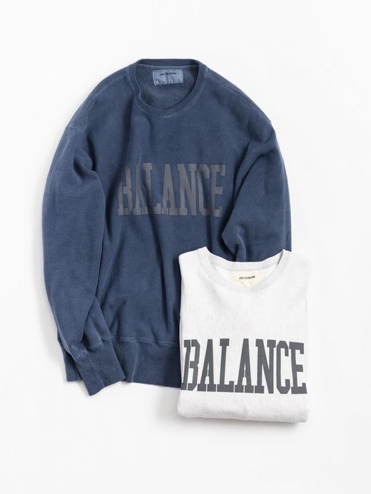 ANACHRONORM COLLEGE PRINT SIDE RIB SWEAT / Navy