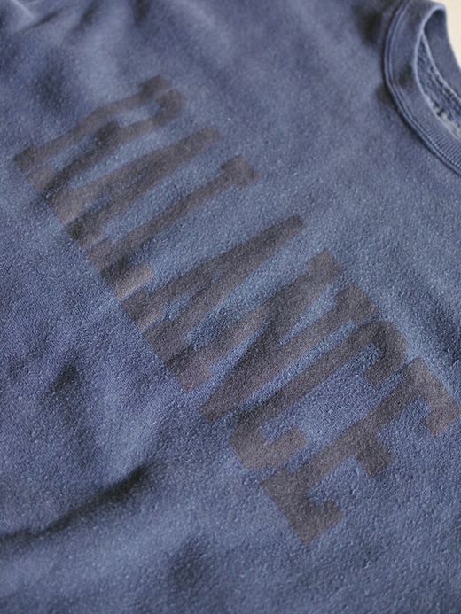 ANACHRONORM COLLEGE PRINT SIDE RIB SWEAT / Navy