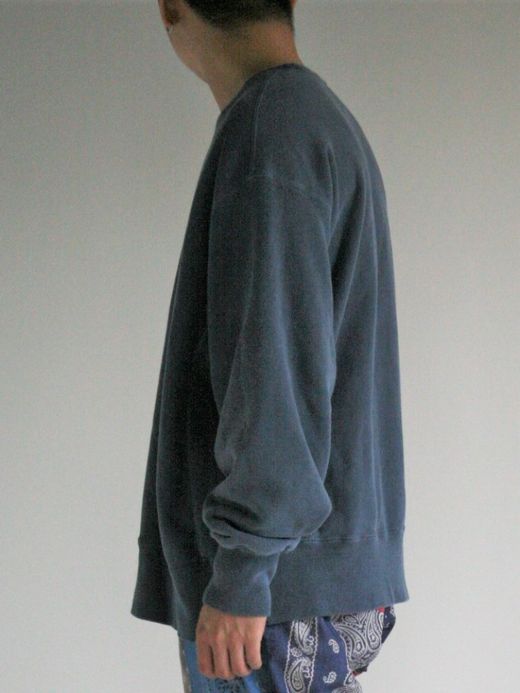 ANACHRONORM COLLEGE PRINT SIDE RIB SWEAT / Navy