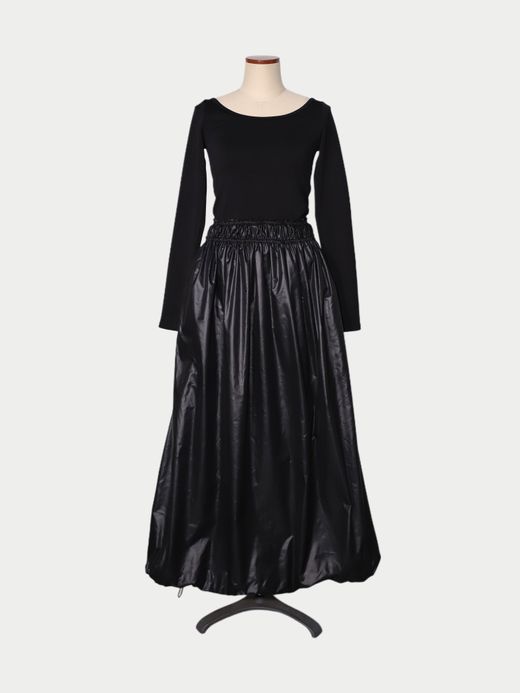 AMBERGLEAM BALLOON HYBRID DRESS / Black