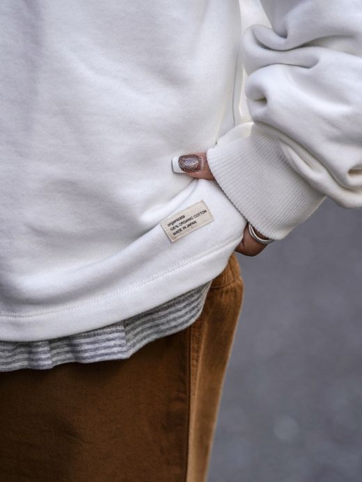 organicsta ORGANIC COTTON FLUFFY MOCKNECK SWEAT / White
