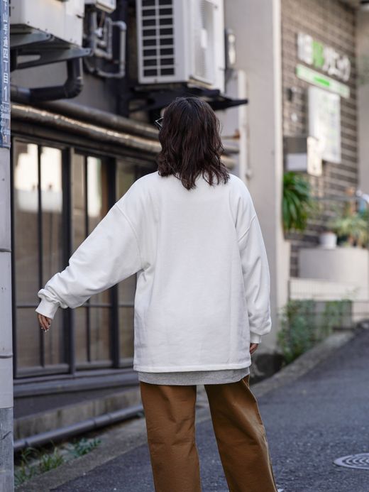 organicsta ORGANIC COTTON FLUFFY MOCKNECK SWEAT / White