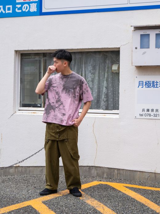 ANACHRONORM UNEVEN DYE S/S T-S / Pink