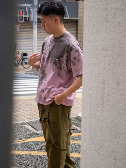 ANACHRONORM UNEVEN DYE S/S T-S / Pink