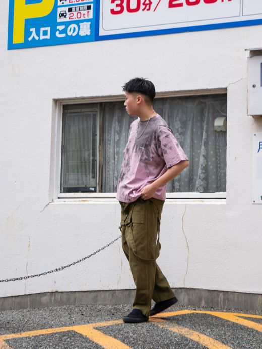 ANACHRONORM UNEVEN DYE S/S T-S / Pink