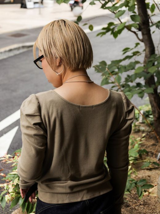 AMBERGLEAM SKIN COTTON ART TOPS / Leaf