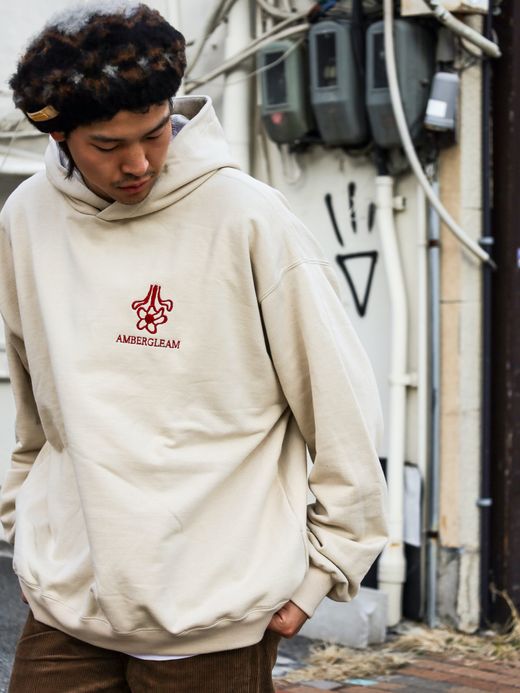 AMBERGLEAM AMBERGLEAM SWEAT HOODIE / Ash white