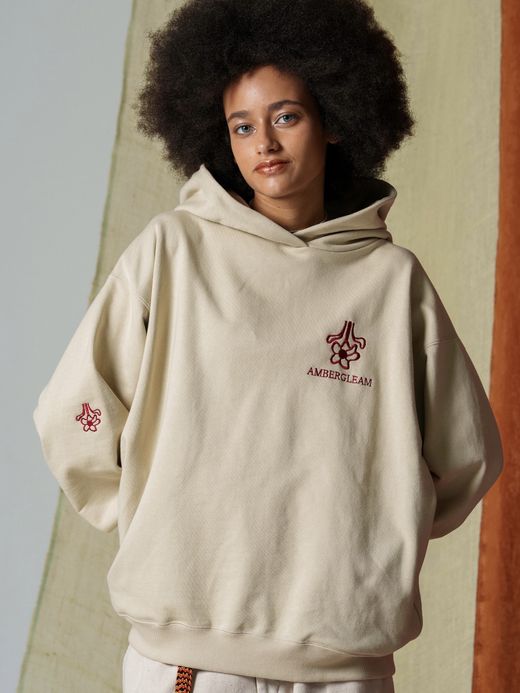 AMBERGLEAM AMBERGLEAM SWEAT HOODIE / Ash white