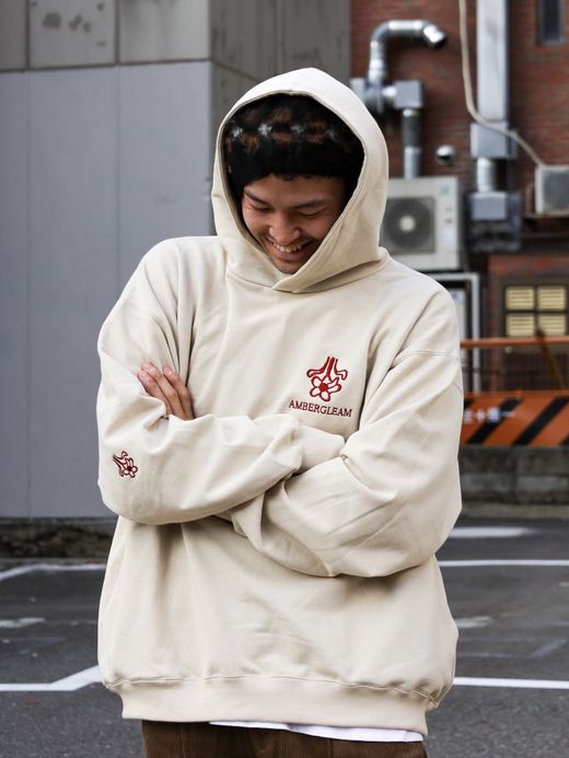 AMBERGLEAM AMBERGLEAM SWEAT HOODIE / Ash white