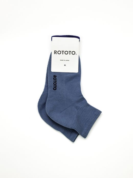 ROTOTO R1384 / FINE ANKLE SOCKS "ORGANIC COTTON" / Dull blue