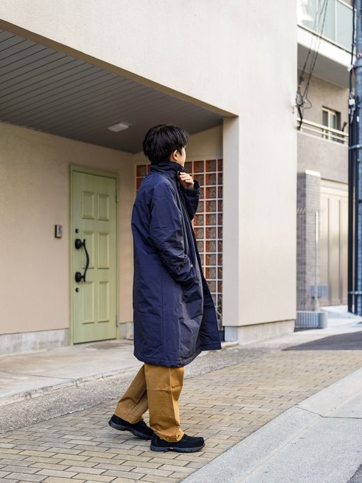 Audience 60/40クロス Sorona®Dupont 中綿 ステンカラーコート / UK. Navy