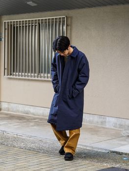 60/40クロス Sorona®Dupont 中綿 ステンカラーコート / UK. Navy