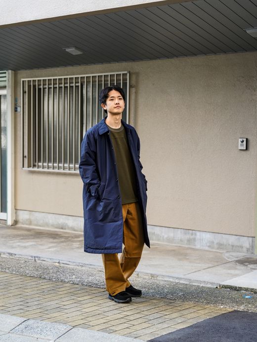 Audience 60/40クロス Sorona®Dupont 中綿 ステンカラーコート / UK. Navy