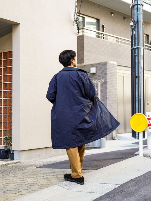 Audience 60/40クロス Sorona®Dupont 中綿 ステンカラーコート / UK. Navy