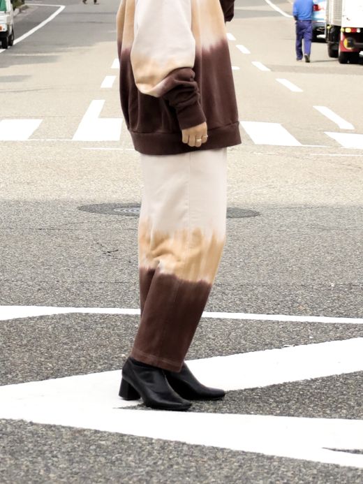 AMBERGLEAM TIE DYE PILE PANTS / Coffee