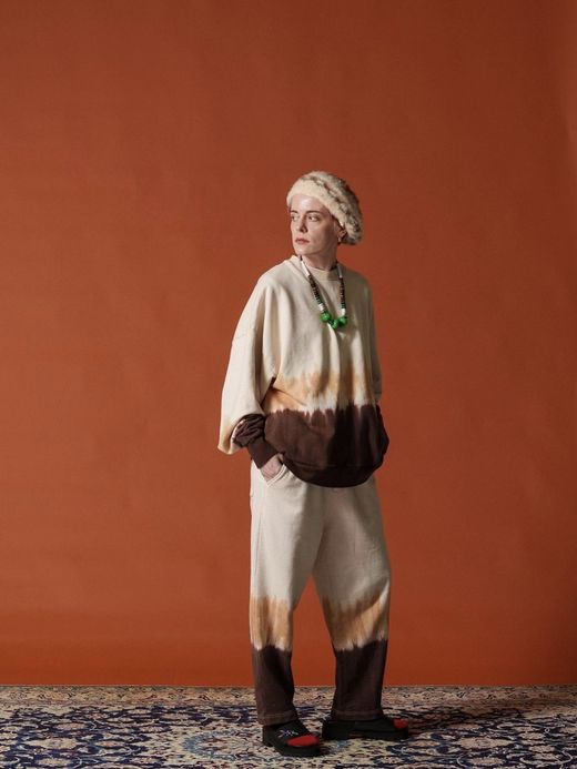 AMBERGLEAM TIE DYE PILE PANTS / Coffee