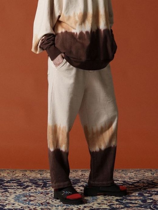AMBERGLEAM TIE DYE PILE PANTS / Coffee