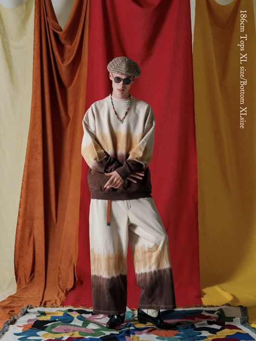 AMBERGLEAM TIE DYE PILE PANTS / Coffee