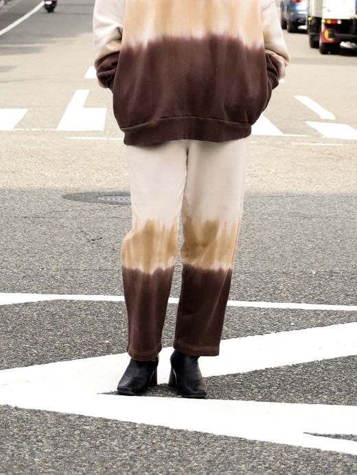 AMBERGLEAM TIE DYE PILE PANTS / Coffee